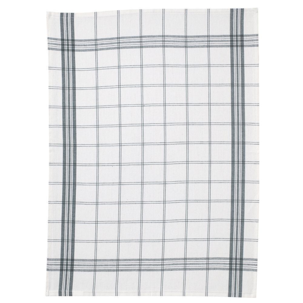 Lot de 2 torchons 50x70 cm Coton Carreaux Carbone