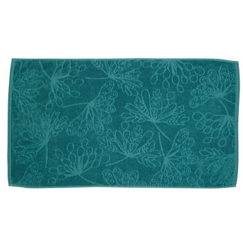 Serviette de toilette 50x90 cm Coton Bio Paon 1