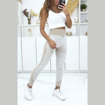 Leggings sportivi beige senza cuciture effetto push up