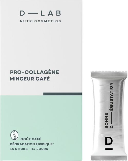 Pro Collagène Minceur Café  14 sticks - Silhouette & Fermeté - Compléments alimentaires - Collagène Marin