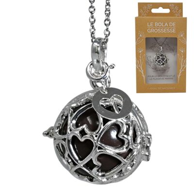 Pregnancy bola silver cage - EMY (Heart cage/Chocolate ball/Hollow heart)