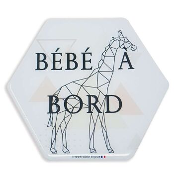 Adhésif Bébé à Bord Made in France - Girafe 1