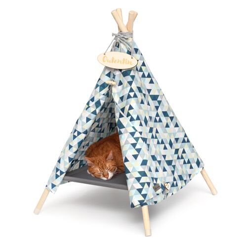 dog cave for small dogs and pets - Stylish cat bed cave - Fashionable dog house indoor - Cat tent and cat house - many patterns - Dogs and cats tipi- 53x53x70cm - Triangles