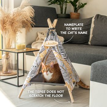 Grotte pour chiens pour petits chiens et animaux de compagnie - Grotte de lit pour chat élégante - Niche pour chien d'intérieur à la mode - Tente et maison pour chat - de nombreux motifs - Tipi pour chiens et chats - 53x53x70cm - Fleurs 6