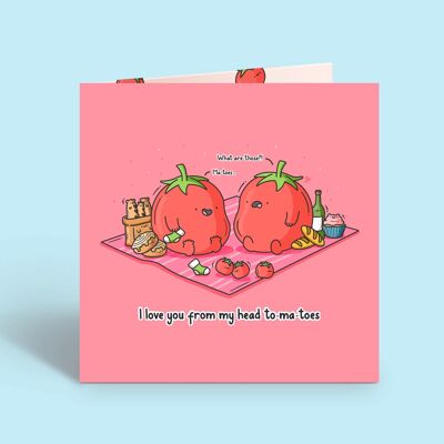 Carta di pomodori | Biglietto di amicizia d'amore | Biglietto d'auguri