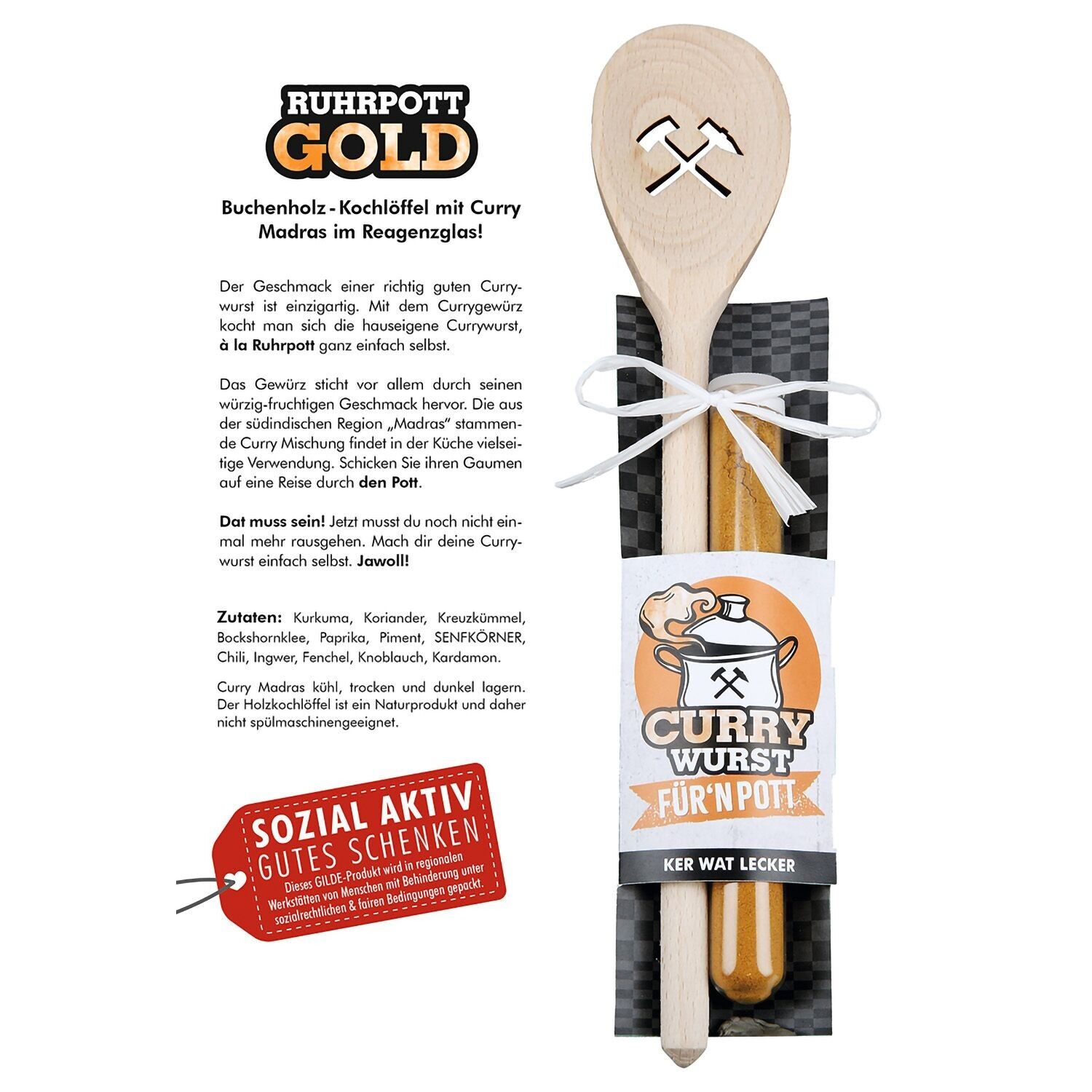 Cucchiaio da cucina Currywurst H.2 cm