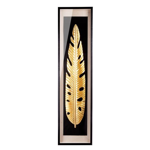 Wandobjekt rechteckig Golden Leaf H.160 cm