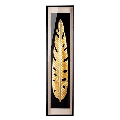 Objeto de pared rectangular Hoja Dorada H.160cm