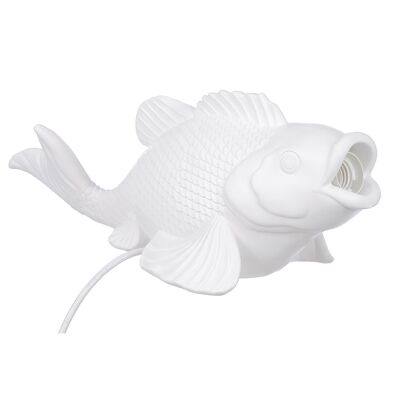Lámpara de mesa pez blanco Koi H.17,5 cm