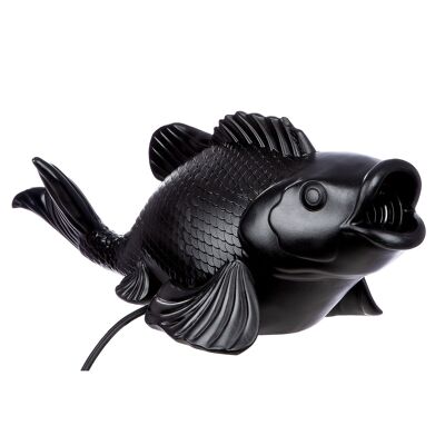 Lámpara de mesa pez negro Koi H.17,5 cm