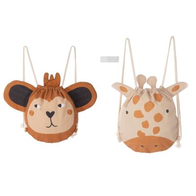 Backpack Giraffe&Monkey H.33 cm - 2-way sorted