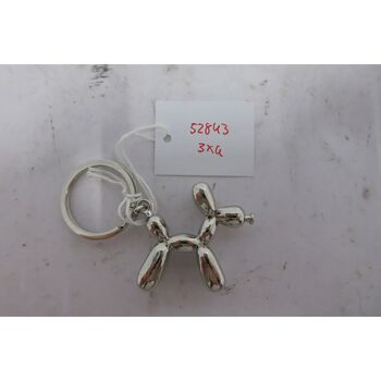 Porte-clés ballon chien argent H.8,5 cm 2