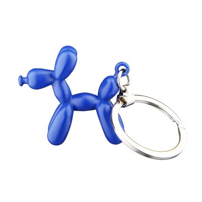 Portachiavi cane palloncino blu H.8,5 cm