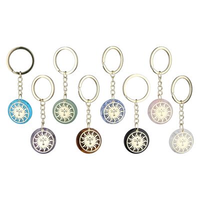 Key ring round Harmonie H.9 cm - 8 assorted