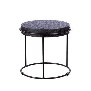 Set de 3 tables d'appoint noires Rotonda H.47 cm 4