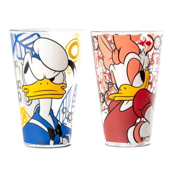 Verre à boire "Donald & Daisy" H.12,5 cm - lot de 2