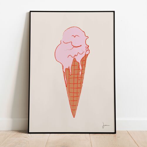 Affiche La glace -summer illustration - collection d'été