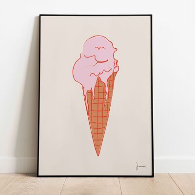 Poster Eiscreme - Sommerillustration - Sommerkollektion