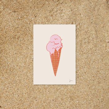 Affiche La glace -summer illustration - collection d'été 3