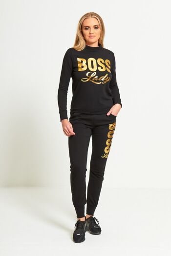 SURVÊTEMENT PERSONNALISÉ NOIR BOSS LADY - TS2413 2