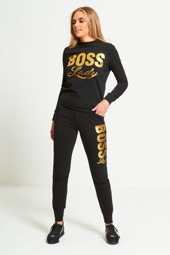 SURVÊTEMENT PERSONNALISÉ NOIR BOSS LADY - TS2413 3