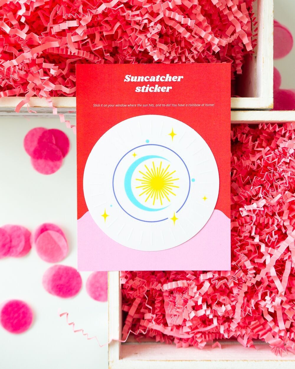 Adesivo Moon & Stars Suncatcher, adesivo arcobaleno, adesivo arcobaleno decalcomania suncatcher, arcobaleno suncatcher, adesivi Suncatcher, finestra suncatcher