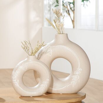 Vase rond couronne de ginkgo H.26,5 cm 2