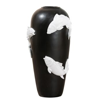 Vase de sol Koi blanc H.73 cm 1
