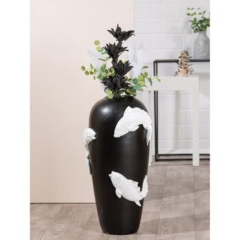 Vase de sol Koi blanc H.73 cm 2