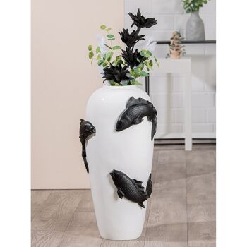 Vase de sol Koi noir H.73 cm 2