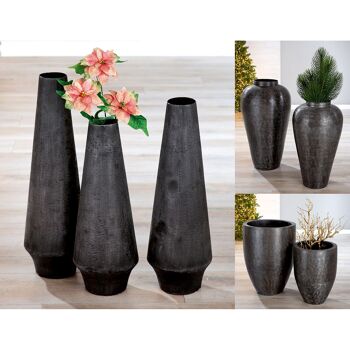 Vase de sol Noir H. 51 cm 2