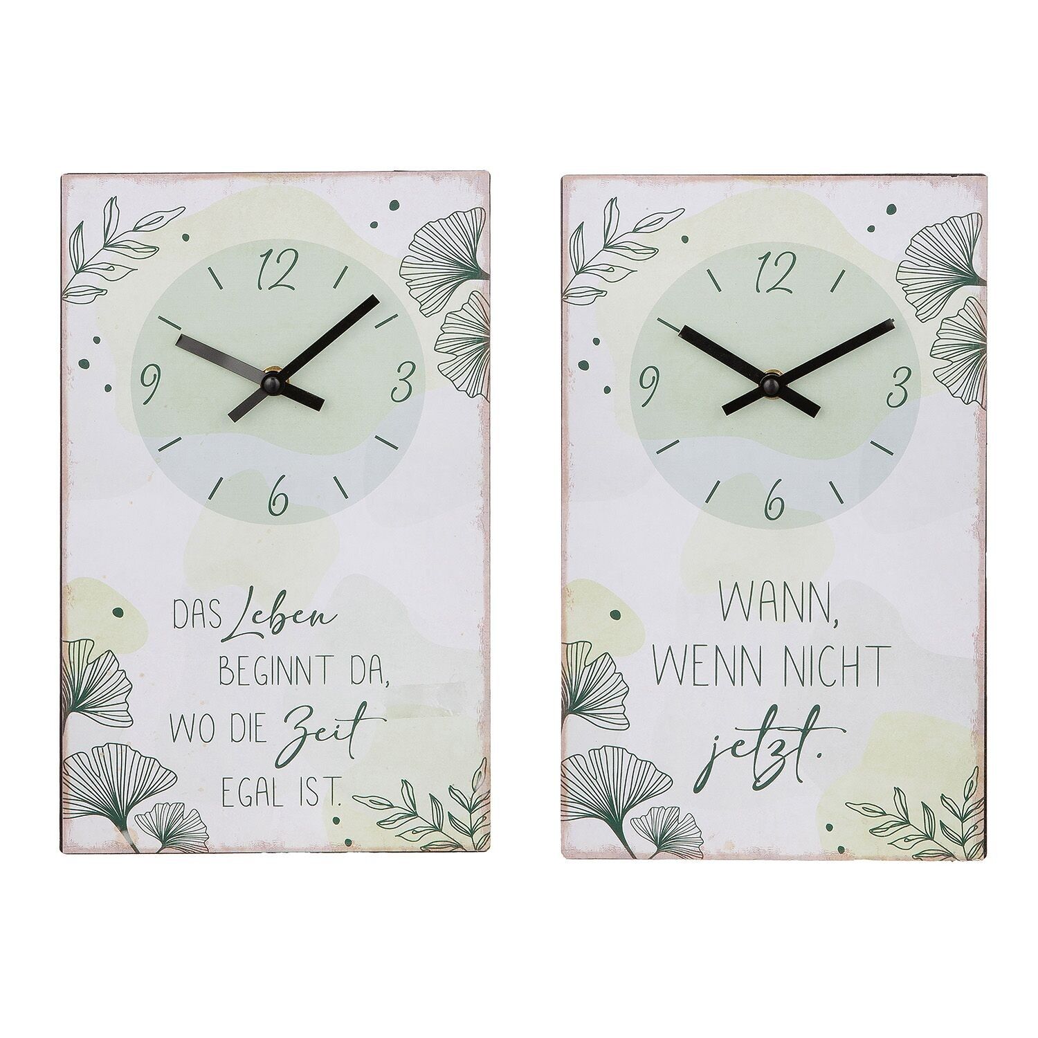 Orologio da parete rettangolare ghirlanda di ginkgo H.31 cm - 2 volte assortiti