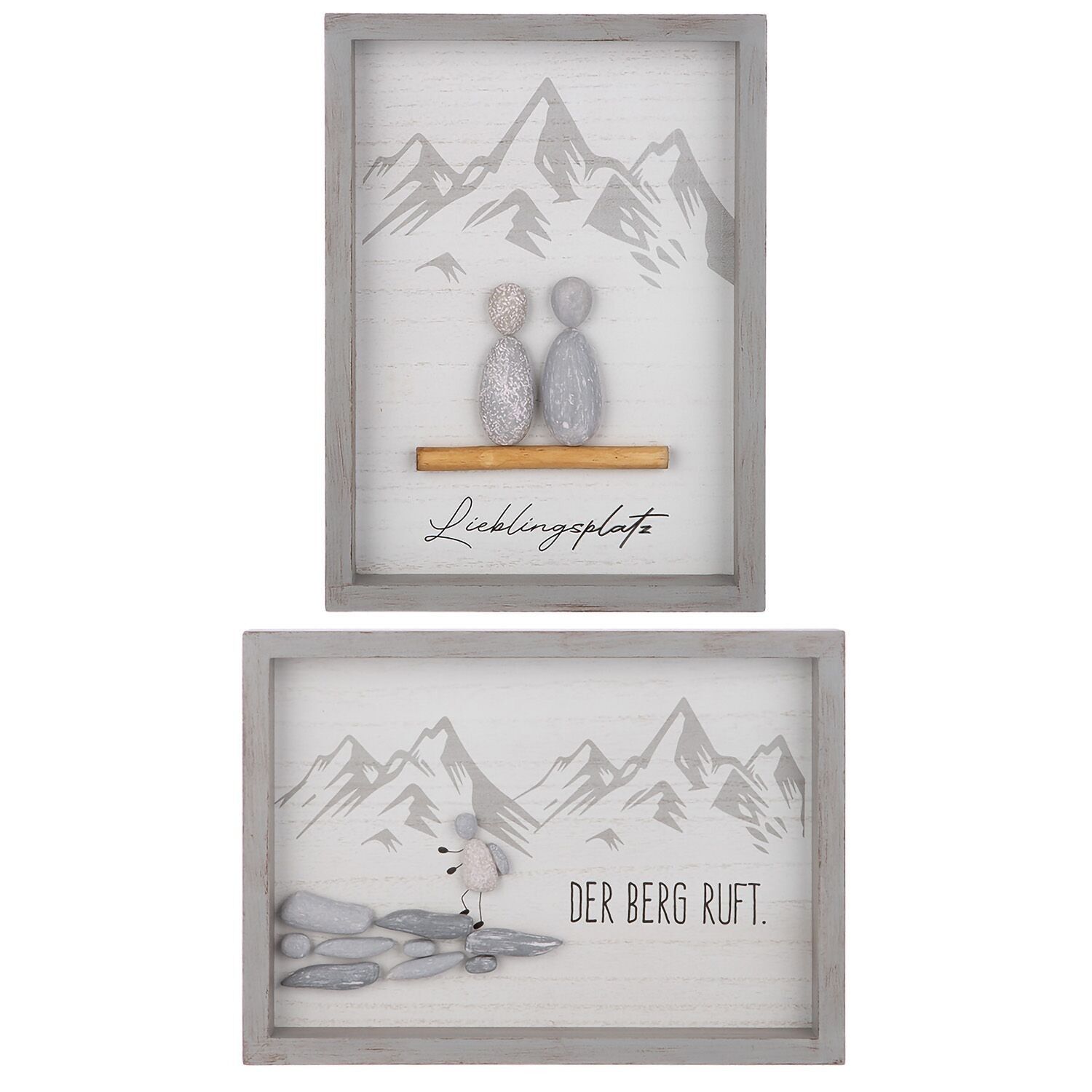 Immagine di pietra luogo/montagna preferito H.24 cm - 2 volte assortiti