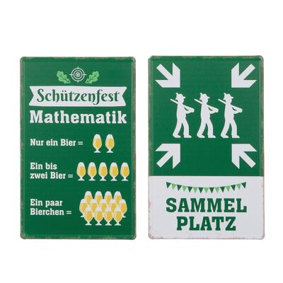 Schild rechteckig Schützenfest H.30 cm - 2fach sortiert