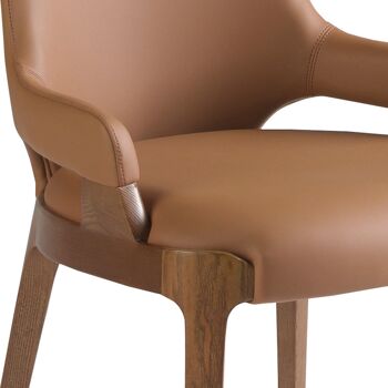Chaise en simili cuir marron 4136 2