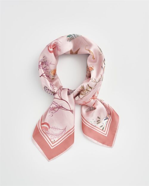 Whispering Sands Lotus Pink Square Scarf