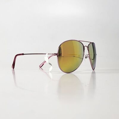 Lunettes de soleil aviateur TopTen rose métallisé avec verres miroir SG14015UPINK