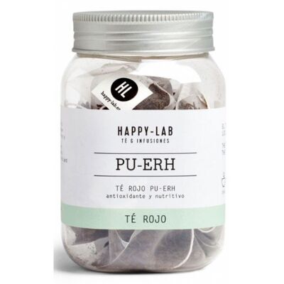 Happy-Lab – PU-ERH – Glas mit 14 biologisch abbaubaren Pyramiden