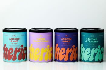 Chicorée Multipack CHERICO 🧒🍫🌿☕- Instantané 80g BIO (24 pots: 6 X Nature, 6 X Café, 6 X Cacao, 6 X Guarana) 7