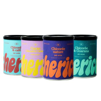Chicorée Multipack CHERICO 🧒🍫🌿☕- Instantané 80g BIO (24 pots: 6 X Nature, 6 X Café, 6 X Cacao, 6 X Guarana) 3