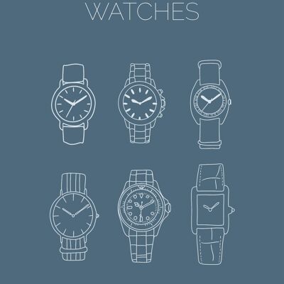 Father's Day poster - watches - posters - illustration made in France