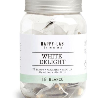 Happy-Lab – WHITE DELIGHT – Glas mit 14 biologisch abbaubaren Pyramiden