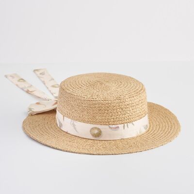 Chapeau en raphia sable vintage Whispering Sand