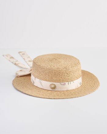 Chapeau en raphia sable vintage Whispering Sand 1