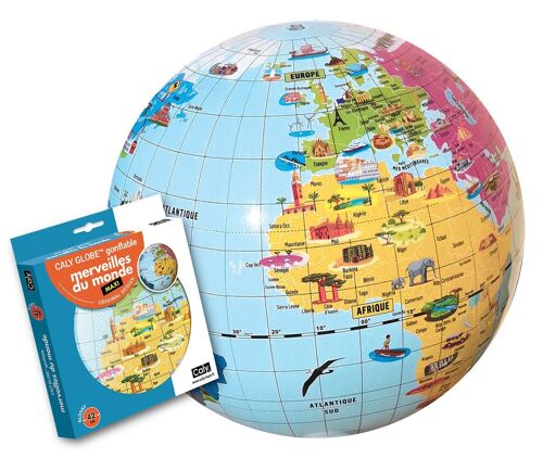 MAXI GLOSSY MERVEILLES DU MONDE 42CM / GLOBE GONFLABLE