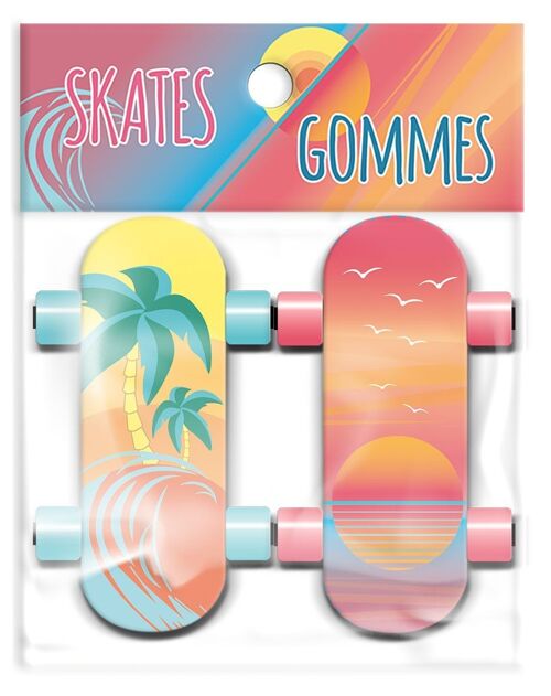 SACHET 2 SKATES GOMMES PALMIER ET SUNSET