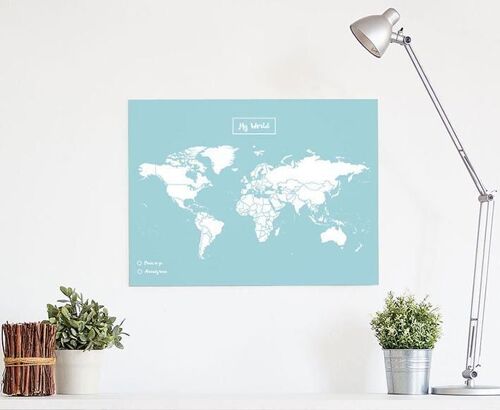 CARTE  MY WORLD L- LIEGE BLEU FOND BLANC 60CM X 45CM