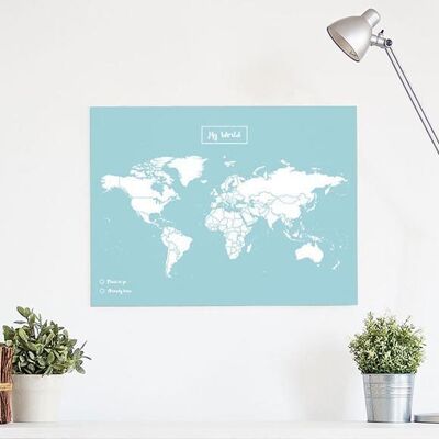 CARTE  MY WORLD L- LIEGE BLEU FOND BLANC 60CM X 45CM