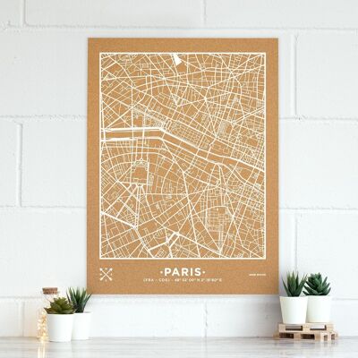 WOODY MAP CITY XL – PARIS – WEISS 90 CM X 60 CM