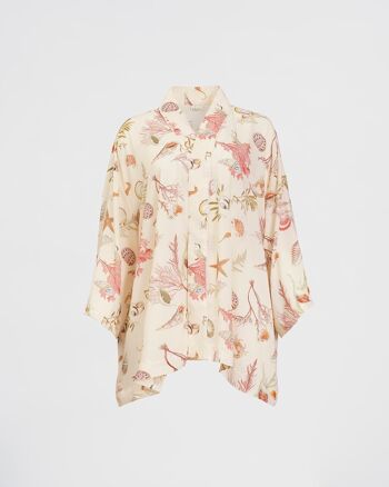 Whispering Sands Lotus Pink Short Kimono 1